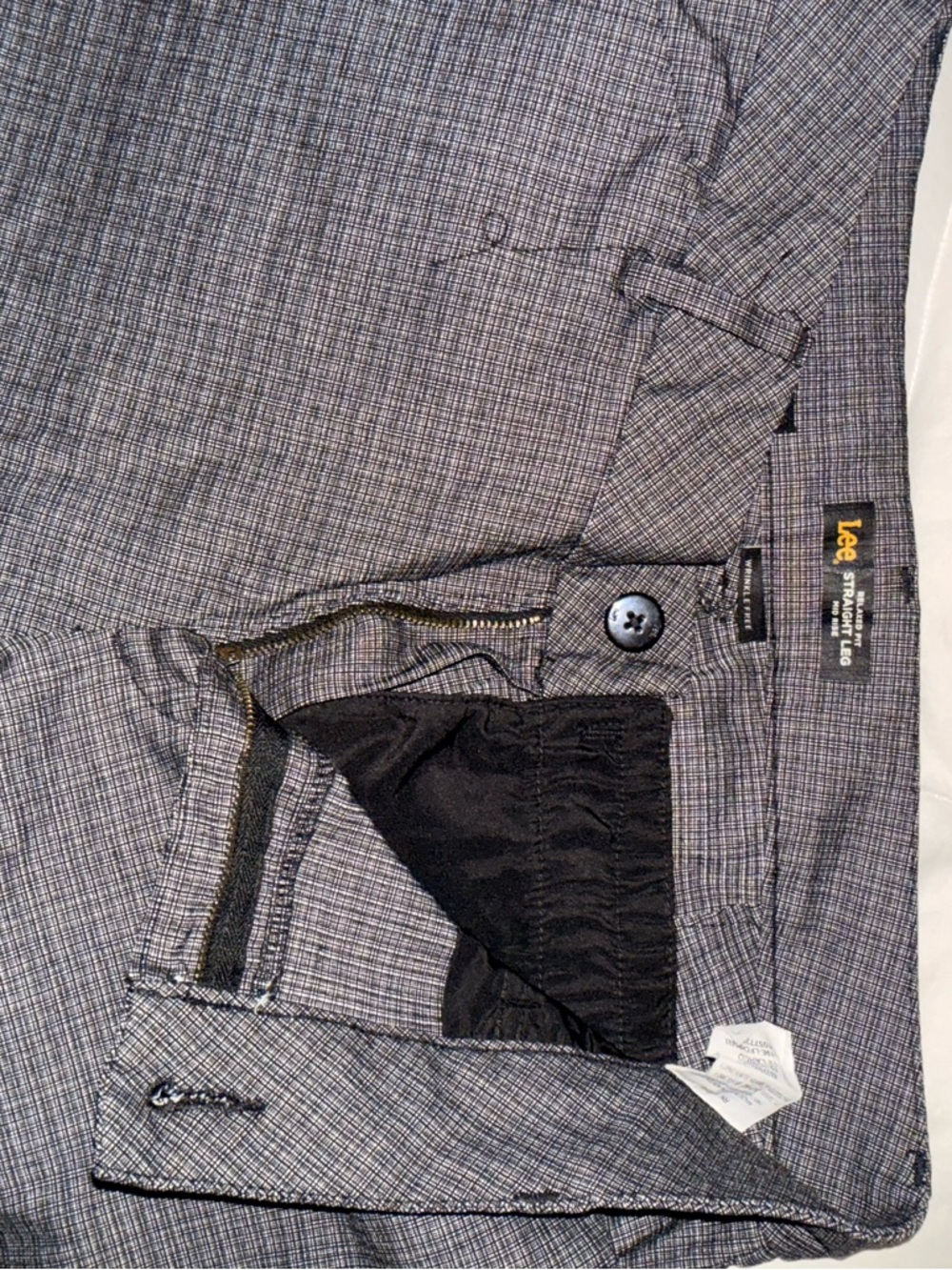 Lee Women’s Black and Gray Micro-Check Dress Pants- Work Pants/Slacks